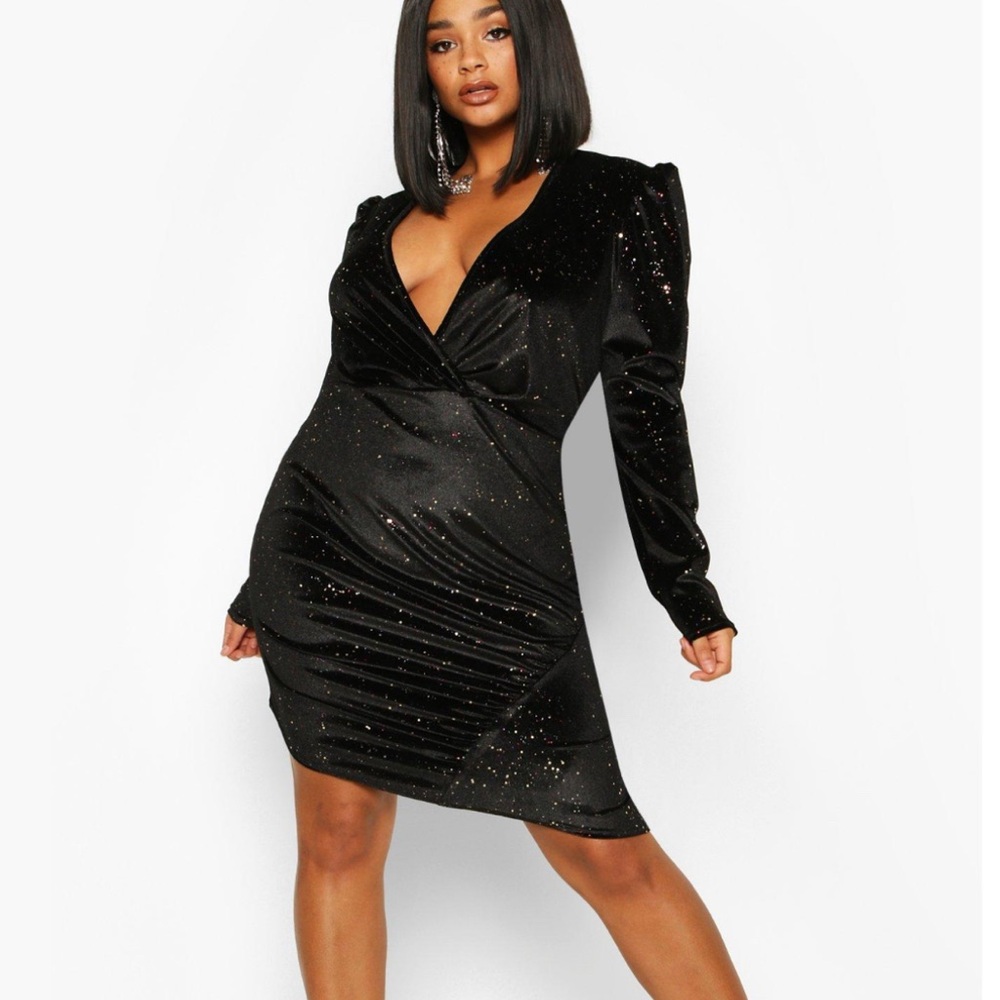 Elegant Black Glitter Dress